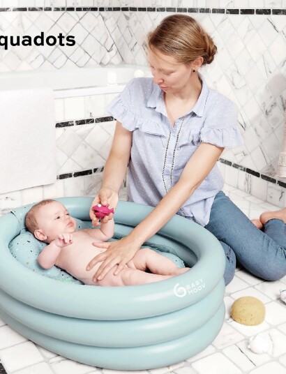 Babymoov Oppblåsbar Babybadekar Aqua Dots Blå med Støtte Babymoov Oppblåsbar Babybadekar Aqua Dots Blå med Støtte