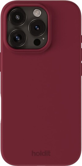 Holdit Silikon Mobildeksel iPhone 16 Pro Burgundy Red Velvet – Slag- og Fallbeskyttelse