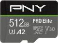 PNY PRO Elite microSDXC 512GB, 512GB, MicroSDXC, Class 10, 100MB/s, 90MB/s, Class 3 (U3)