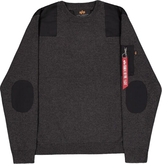 Alpha Industries Knitted Utility Pullover - BLACK - S