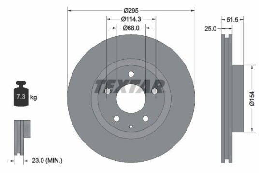 Bremseskive TEXTAR 92267603 Bremseskive TEXTAR 92267603