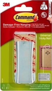 3M Command Stor Universal bildeoppheng, metall, 1 oppheng, 2 store limstrips