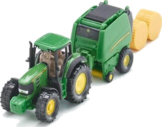 Siku John Deere Tractor With Round Baler Off-Road-Kjøretøy 3 År Grønn Gult