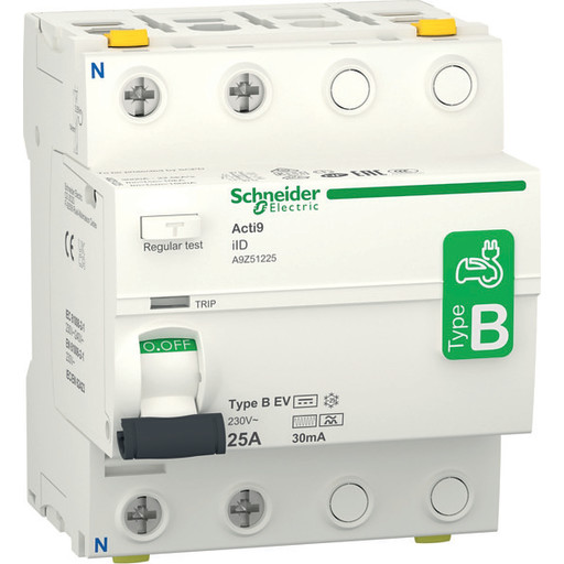 Schneider Electric Rccb earth leakage protection 2p 25a 30ma b-class speciel design for ev-electrical vehicle charger ac/dc (3606489502782)