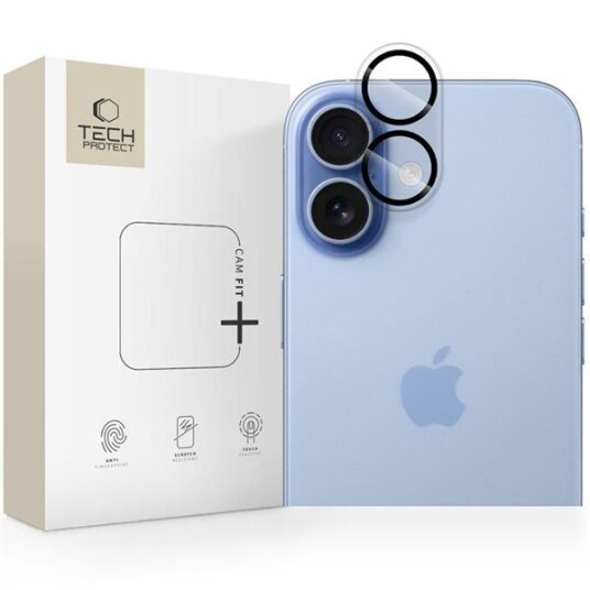 Tech-Protect Cam Fit+ Kameralinsebeskyttelsesglass for iPhone 17 - Gjennomsiktig, 9H Herdet Glass