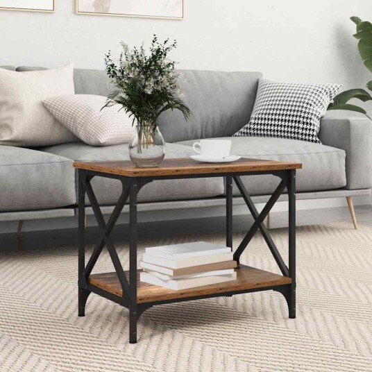Sidetabell med hylle Gammelt tre 55 x 38 x 45 cm Konstruert tre