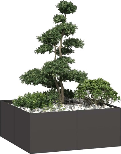 vidaXL Plantekasse svart 100x100x40 cm stål