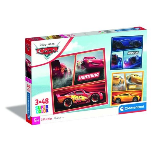 Clementoni SuperColor Puslespill 3x48 Brikker Disney Pixar Cars