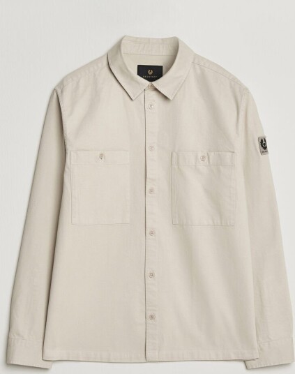 Belstaff Outpost Cotton Herringbone Overshirt Pale Stone