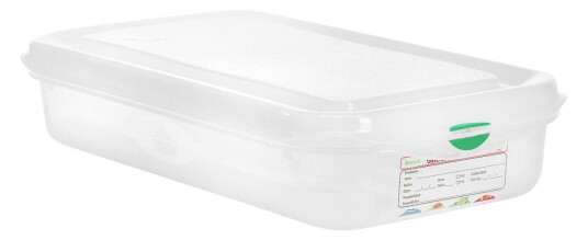 Denox Oppbevaringsboks Dena GN 1/6; Størrelse GN 1/6, 1.1l, 17.6x16.2x6.5 cm (LxBxD); Transparent; 12 Stykk / Forpakning