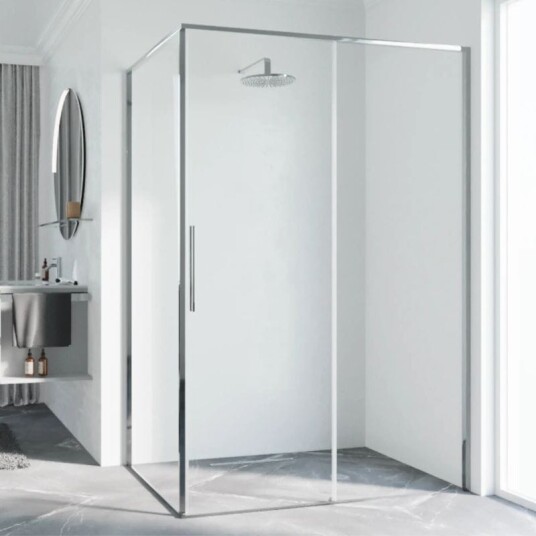 Novellini Riga 2PF Skyvedører Krom / 107cm Venstre Hengslet