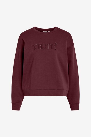 Vila Collegegenser viElsk L/s O neck Rød Vila Collegegenser viElsk L/s O neck Rød