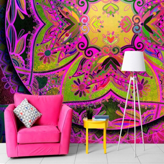 Fototapet Mandala Pink Expression 150x105 - Finnes i flere størrelser