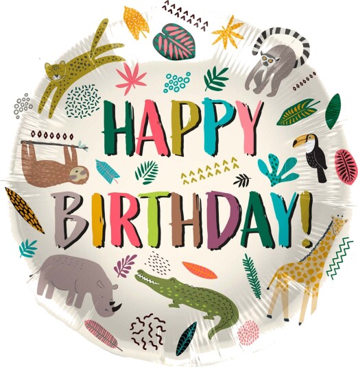 Folat Folieballong Zoo Party Happy Birthday 68386 Folat Folieballong Zoo Party Happy Birthday 68386