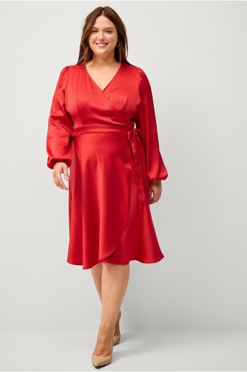 Ellos Plus Collection Omslagskjole Rød