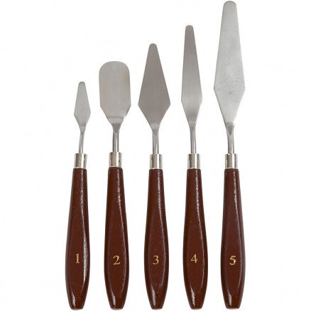 Diverse Malekniver L: 17 23 cm B: 1,5 2,5 cm 5 stk 1 pk