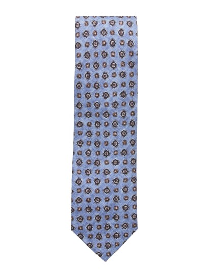 Portia 1924 Pattern Silk Tie Blue ONE SIZE