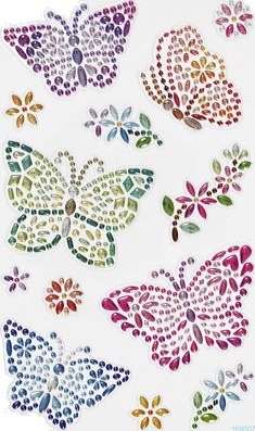 Diverse Diamantklistremerker sommerfugler ark 10x16 cm 1 ark
