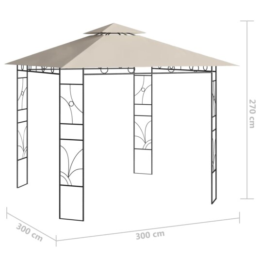 vidaXL Paviljong 3x3x2,7 m kremhvit 160 g/m² vidaXL Paviljong 3x3x2,7 m kremhvit 160 g/m²