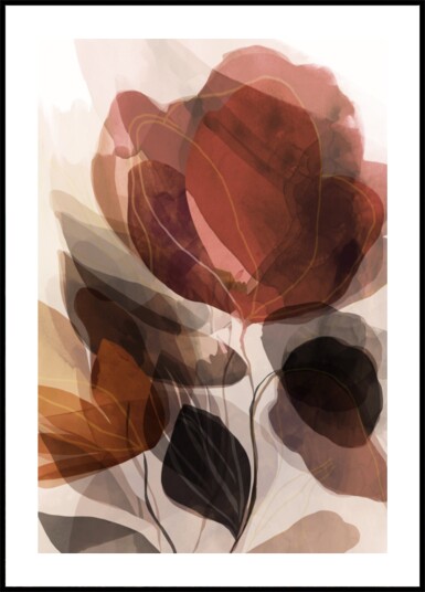 Abstract Floral Layers Plakat / 40x50