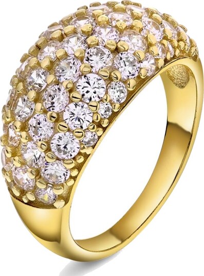 Pan Jewelry Shine ring i 925 forgylt sølv størrelse Shine ring i sølv med zirkonia Str. 52