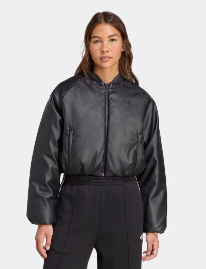 adidas Originals Pleather Bomber - Black - S