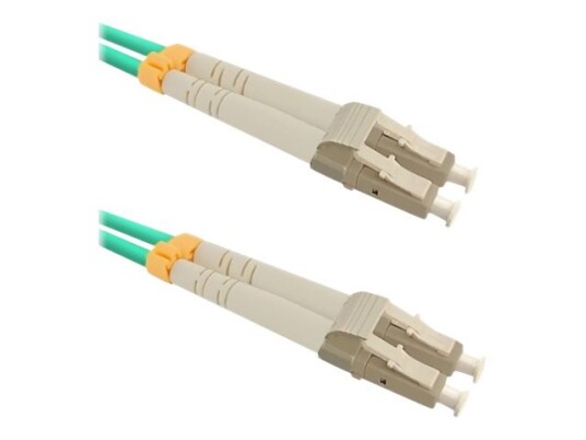 Qoltec - Patchkabel - Lc/Upc Multimodus (Hann) Til Lc/Upc Multimodus (Hann) - 3 M. - Fiberoptikk - Dupleks - 50 / 125 My - Om3 - Halogenfri - Turkis