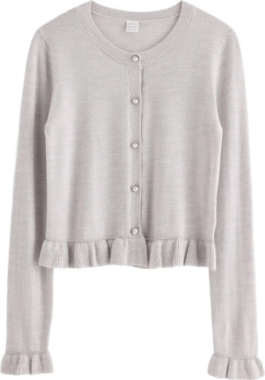 Lindex Cardigan In Merino Wool Grey 134/140 Lindex Cardigan In Merino Wool Grey 134/140