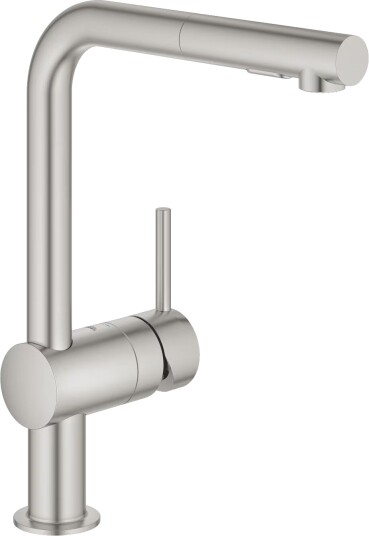 Grohe Minta blandebatteri med L-kran og hånddusj (brushed chrome) Grohe Minta blandebatteri med L-kran og hånddusj (brushed chrome)