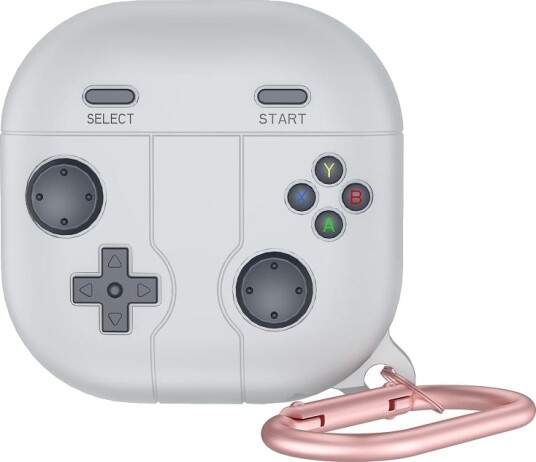 Silikonetui i retro gaming-stil til Samsung Galaxy Buds Core - Lysegrå