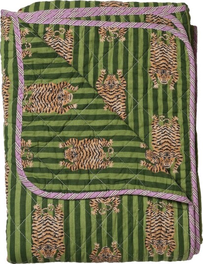 Au Maison Quilt Ethnic Big Tiger Green 140X220 Cm GREEN 140X220 cm