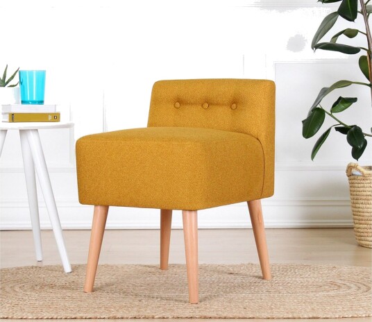 Anaro Sittepuff 43 cm Rektangulær Gul