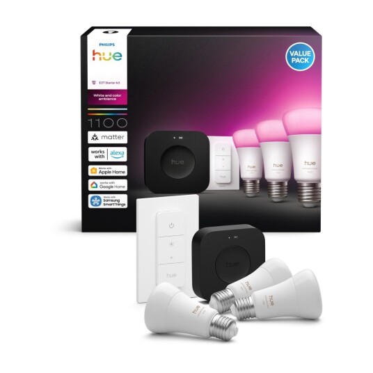 Philips Hue WCA Smart Lyspære Startpakke 8.1W A60 E27