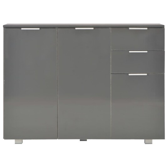 vidaXL Skjenk høyglans grå 107x35x76 cm