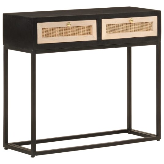 Konsollbord svart 90x30x76 cm heltre mango og jern 8721012215559