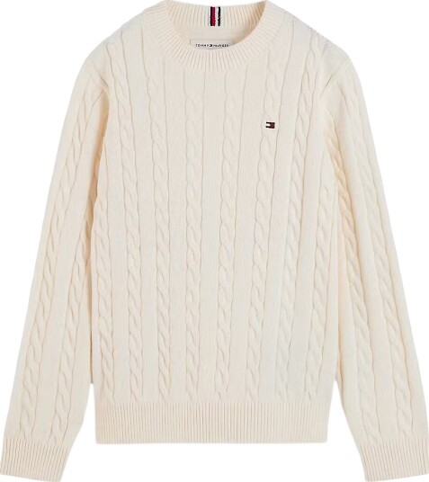 Tommy Hilfiger Genser - Strikk - Ivory Petal Yellow - Tommy Hilfiger - 6 år (116) - Genser - Hvit