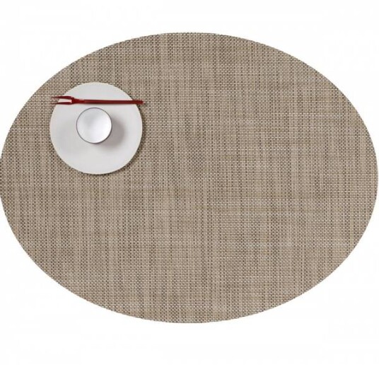 CHILEWICH Mini Basketweave Spisebrikke 36x49cm LINEN Oval