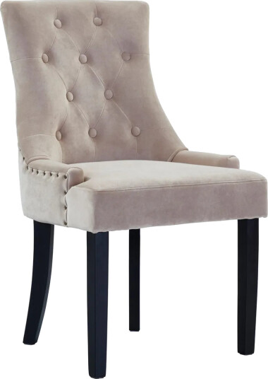 Viktoria Spisestol Fløyel - Sand / Beige