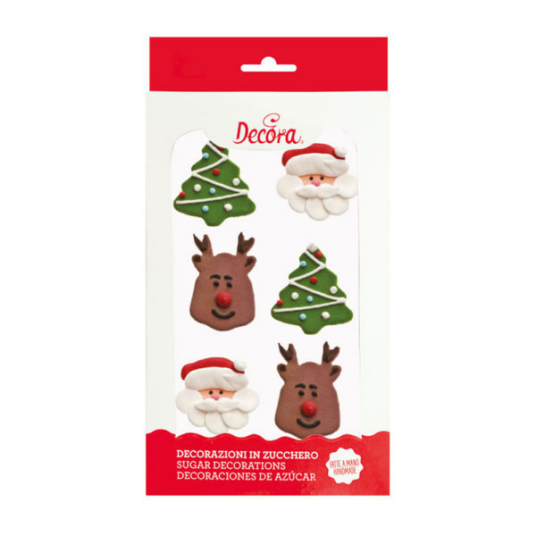 Spiselig Kakepynt Juletre Julenisse Og Reinsdyr Pk/6 