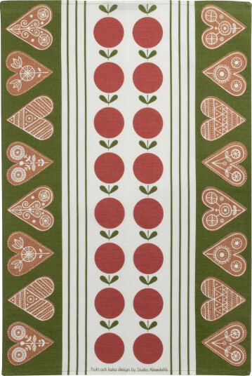Almedahls Frukt og kake kjøkkenhåndkle 47x70 cm Rød grønn