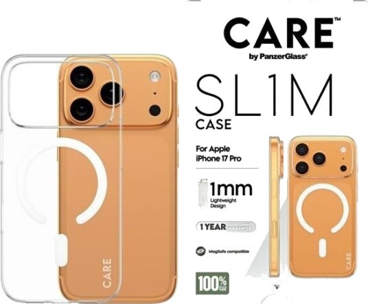 CARE by PanzerGlass SL1M MagSafe Case Transparent til iPhone 17 Pro