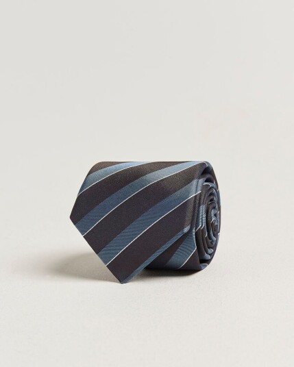 Canali Regimental Stripe Silk Tie Brown/Blue