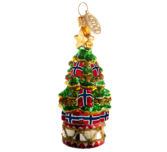 Brink Nordic Juletrepynt juletre med norske flagg 8 cm Brink Nordic Juletrepynt juletre med norske flagg 8 cm