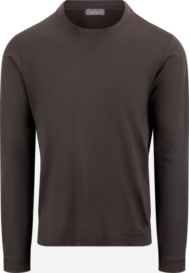 Gran Sasso T shirt longsleeve cotton 50 brun herre