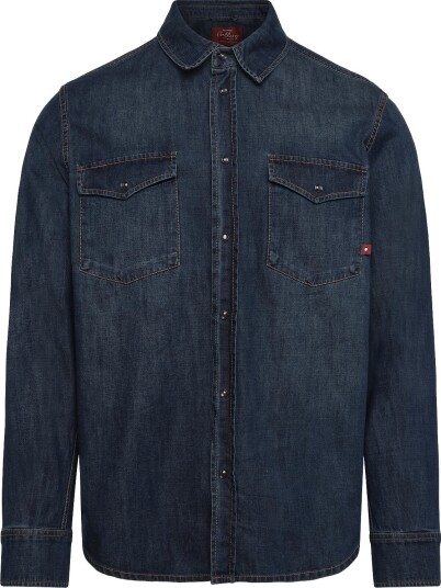 Mos Mosh Gallery Mmgdavid Snap Denim Shirt DARK BLUE DENIM L Mos Mosh Gallery Mmgdavid Snap Denim Shirt DARK BLUE DENIM L