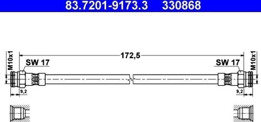 ATE 83.7201 9173.3 Bremseslange