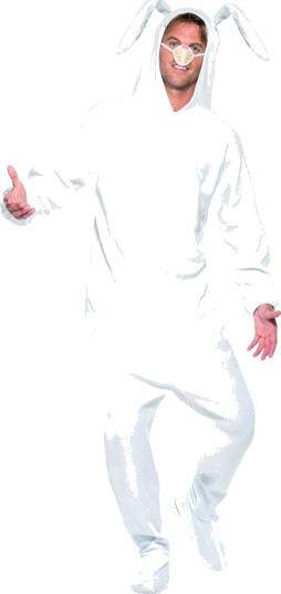 Hvitt Unisex Kaninkostyme til Voksen Large