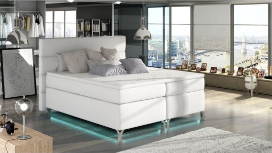 Boxspring Eltap Amadeo med LED Soft 17 Hvit 140x200 cm