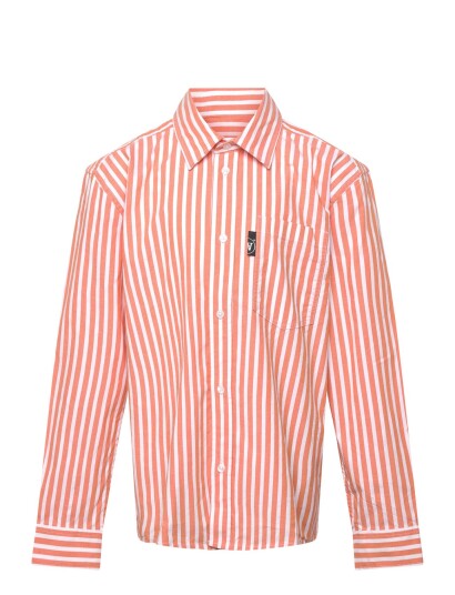 WOOD WOOD Wwoli Striped Shirt Gots   Orange   158 164