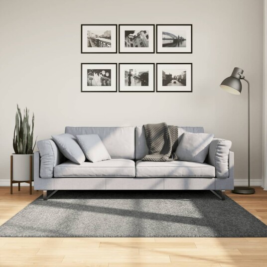 vidaXL Flossteppe med lang luv moderne grønn 160x160 cm